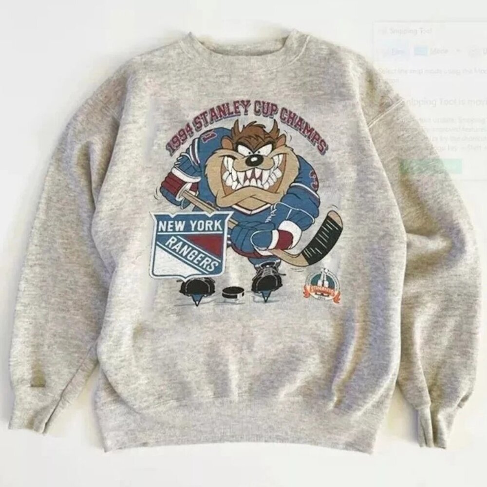 New York Rangers Hockey Sweatshirt NHL Looney Tunes